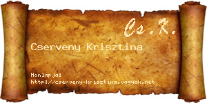 Cserveny Krisztina névjegykártya