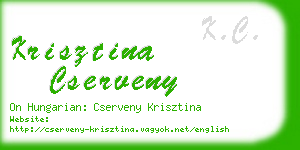 krisztina cserveny business card